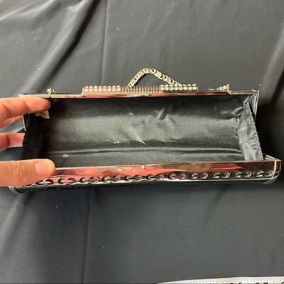 Vintage tube purse - very cool croc embossed with metal hardware - Picture 10 of 11